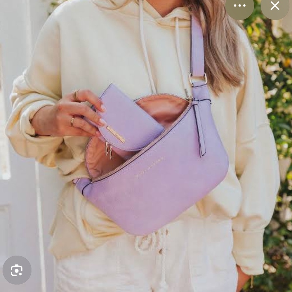 Poppy & Peonies Lilac Crossbody Bag with Pouch